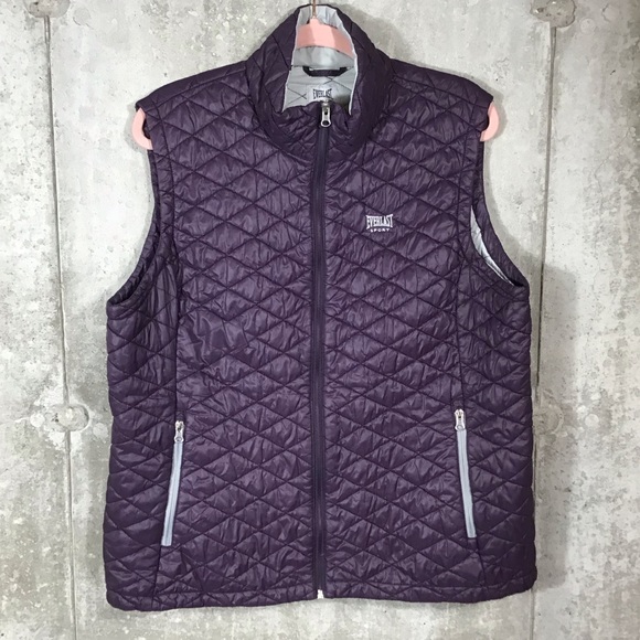 Everlast Womens Nano Puffer Vest Size 1X Diamond Quilted Sleeveless Purple Light - Picture 5 of 10